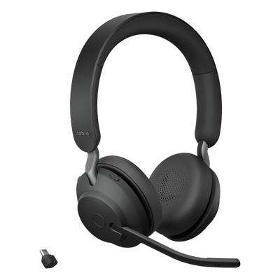 Jabra Evolve2 65, Auricular Stereo Versión MS / Dongle USB-C Link 380c / Cancelación de Ruido (26599-999-899)