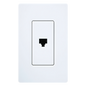 Jack telefónico de pared RJ11 de 6 conductores, diseño a ras de pared, color blanco, para placas Lutron Claro y Satin Colors (placa se vende por separado)