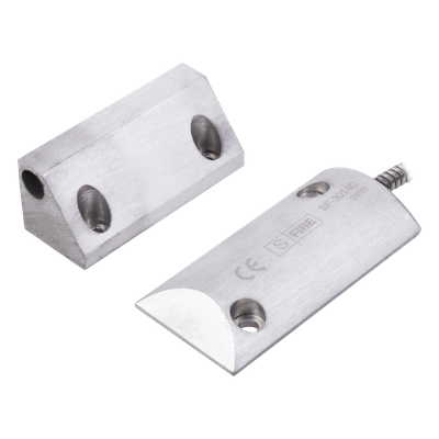 Contacto Magnético para Piso Uso Rudo / Salida Dual NC/NA / GAP 65 mm (2.5 in) / Aluminio / Cable Blindado 55 cm / UL & CE