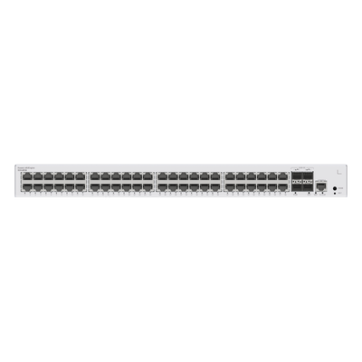 Switch de Distribución/Core Gigabit Administrable  Capa 3 / 48 puertos 10/100/1000 Mbps  / 4 Puertos 10GE SFP+ Uplink / ERPS / Rutas Estáticas / iStack / Administración Nube Gratis