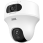 Turret PT 6 Megapixel / Doble Lente (2.8 mm y 4 mm) / Dual Light (10 mts IR + 10 mts Luz Blanca) / Wi-Fi / Interior / Audio Bidireccional (Micrófono y Bocina) / dWDR  / H.265+ / 5 VCD (Conector Tip