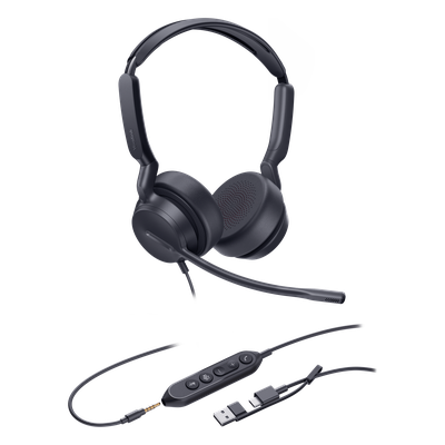 Diadema Alámbrica UH42 SE Dual de Yealink Certificada para Microsoft Teams con USB-C/A