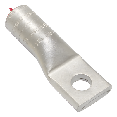 Zapata de Compresión de Aluminio / 250 KCMIL / Tornillo 1/2\" / 350 kV / Lengua Recta / Estilo Barril Biselado