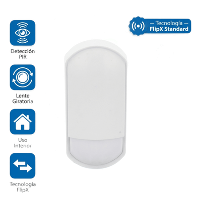 OPTEX FLX-S-ST / Detector PIR Interior FlipX Standard / Lente Giratoria 180° / Doble Patrón de Detección / Sensor Piroeléctrico