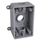 Caja Impermeable / 1 Gang / 3 Salidas Roscadas 1/2 - 3/4 in / Profundidad 2 in (5.08 cm) / 16.5 in³ / Gris