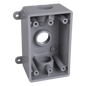 Caja Impermeable de 1 Gang / Profundidad de 2 Pulgadas (5.08 cm) / Cuenta con 3 Salidas Roscadas para Tubería de 1/2 Ó 3/4 / Color Gris