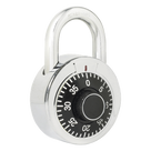 Candado de Combinación / Cuerpo 50 mm / Seguridad Nivel 3 / Combinación de Disco 3 Pasos / Gancho 7.5 mm / Acero Cromado