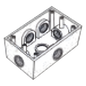 Caja Condulet FS de 3/4\" (19.05 mm ) con seis bocas a prueba de intemperie.