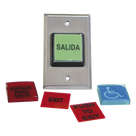 Botón de Salida / Placas Intercambiables Español/Inglés / LED 12 VCC / NO/NC / Acero Inoxidable / ADA