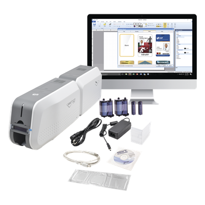 Kit Impresora SMART51L / Con Laminador /DOBLE Lado/3 Años Garantia / Incluye 2 x  RibbonColor / 100 tarjetas PVC/ 1 Cinta de Limpieza/ Software