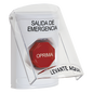 Botón de Emergencia, Texto en Español, Tapa Protectora de Policarbonato Súper Resistente, Restablecimiento con Llave