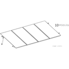 Estructura de Montaje Fotovoltaico / Losa Plana / Configuración 1x3 / Viento 170 km/h / Inclinación 10° / Rieles E-O 3.55 m (11.65 ft) / Rieles N-S 2.14 m (7.02 ft) / Altura 0.52 m (1.71 ft) / Área