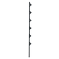 Poste de Paso para Cerca Eléctrica / Tubo de Acero Galvanizado / 6 Aisladores / 1.4 m (4.6 ft) / Diámetro 25 mm (1 in) / Acabado Negro