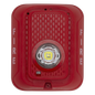 Lámpara estroboscópica LED para pared, 24 Vcd, candela seleccionable hasta 185 cd, sin sirena, color rojo