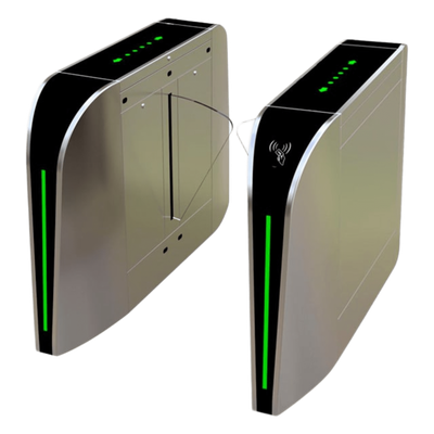 Puerta de cortesía tipo FLAP bidireccional / 30 personas por minuto / Acabado de Lujo / Apertura en 1 segundo / Acero inoxidable / Indicadores LED / Alarma por acceso denegado