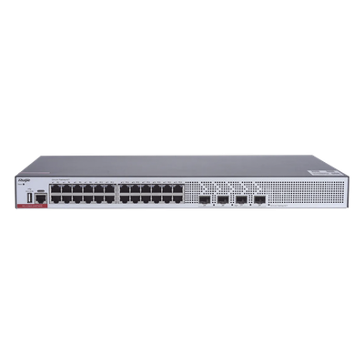 Switch de Acceso Capa 3 con doble Chip para Alta Disponibilidad Ideal en Redes Empresariales con 24 puertos Gigabit y 4 SFP+ 10Gb