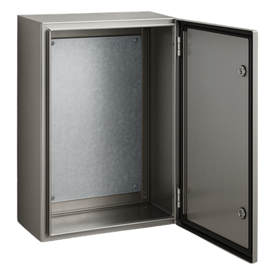 Gabinete de Acero Inoxidable / IP66 / 600x800x300 mm / 23.6x31.5x11.8 in / Carga 50 kg / Placa Galvanizada