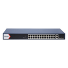 Switch PoE+ Administrable / 24 Puertos Gigabit PoE+ / 2 Puertos Gigabit Uplink / 2 Puertos SFP Uplink / 370 W / Alcance Extendido 300 m (984.3 ft)