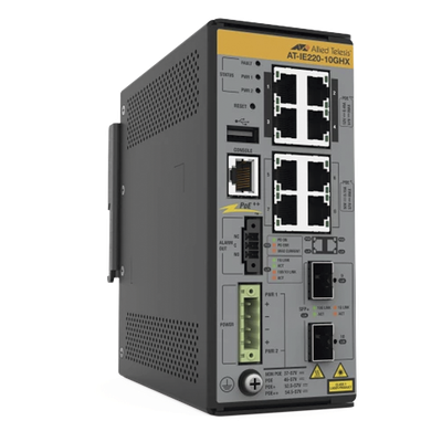 8x 10/100/1000T, 2x 1G/10G SFP+, Industrial Ethernet, Layer 2+ Switch, PoE++ (TAA)