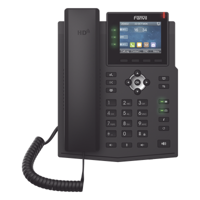 Teléfono IP / 6 Líneas SIP / Pantalla LCD a Color 2.8\" / Audio HD G.722 y Opus / Conferencia 3 Vías / Puertos Gigabit / PoE 802.3af / OpenVPN / IPv6