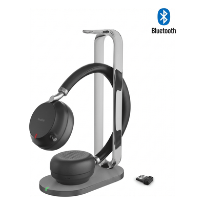 Diadema Inalambrica BH76 Plus With Charging Stand UC Black USB C/A de Yealink con ANC Híbrida y Estación de Carga Premium