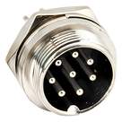 Conector Socket Hembra / 8 Contactos Macho / Soldable / Seguro Roscable / 3.5 x 1.7 cm / 0.46 oz