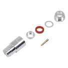 Conector Coaxial N Hembra / Rosca / Para Cables LMR-400 y RG8/U / Cuerpo Bronce Plateado / Contacto Oro / Aislante Teflón