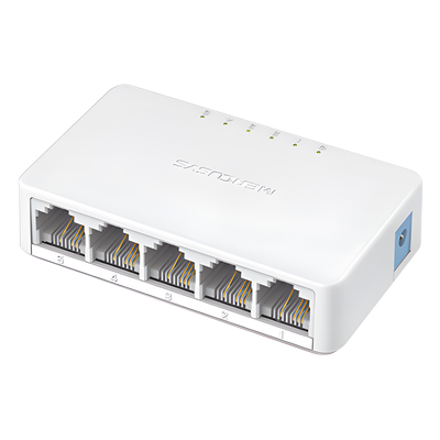 Switch NO Administrable / Para escritorio /  5 puertos 10/100 Mbps / Diseño Compacto / Plug and Play