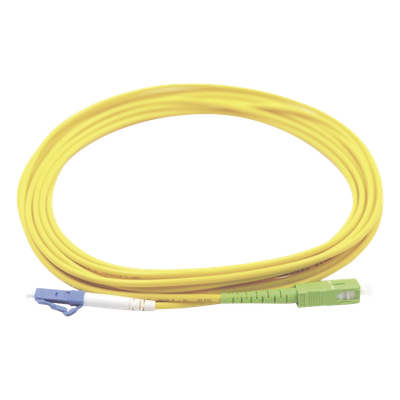 Jumper de Fibra Óptica Monomodo LC/UPC-SC/APC Simplex, Color Amarillo 3 Metros (9.84 Pies)