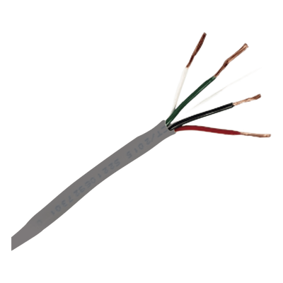 Bobina de 305 Metros (1000 Pies) / Cable de Cobre / 4 X 18 AWG / Tipo Alarmas UL / Para Interior / Color Gris / Para Aplicaciones de Alarmas de Intrusión / Interfonos / TV Porteros / y Multi-Propós