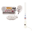 Kit de radio marina / 25 W / Antena fibra de vidrio 2.4 m / 7.9 ft / Cable RG-58 4.5 m / 14.8 ft / DSC / Triple cobertura canales