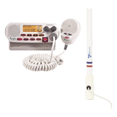 Kit de radio MRF45D | mas antena marina de fibra de vidrio TX-5206-SYS y soporte para antena 4186