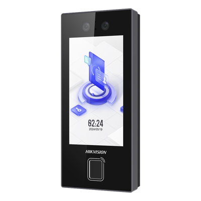 Terminal Facial MinMoe DS-K1T344EBFWX-E1 / Lector de Huellas y Tarjetas PROX EM / 3000 Rostros / 3000 Huellas / Pantalla 4.5\" / Hik-Connect Teams / IP65 / PoE WiFi / HIK-IA / SIP