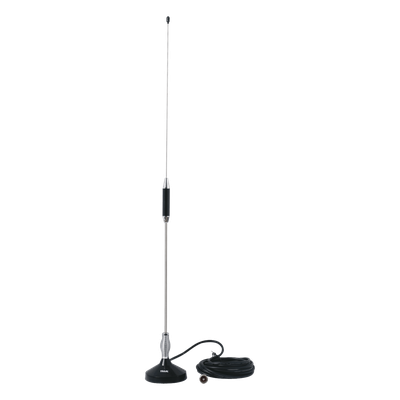 Antena Móvil para Rango de Frecuencia de Banda Civil (CB) 26.960 - 27.400 MHz.