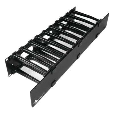 Organizador de Cable Horizontal RouteIT, Sencillo, Para Rack de 19in, 6in de profundidad, 2UR