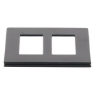 Placa de Pared / 2 Espacios / Diseño sin Tornillos Visibles / Acabado Satinado Midnight / Compatible Atenuadores y Controles Lutron