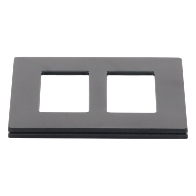 Placa de pared de 2 espacios sin tornillos visibles, acabado satinado en color Midnight, para atenuadores y controles Lutron Maestro, Diva, Skylark y Pico