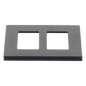 Placa de pared de 2 espacios sin tornillos visibles, acabado satinado en color Midnight, para atenuadores y controles Lutron Maestro, Diva, Skylark y Pico