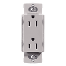 Contacto Dúplex de Pared / 15 A / 125 V / Placa Frontal Gris / Instalación Sin Tornillos Visibles / Compatible Multi-Gang