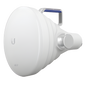Antena Sectorial 30° tipo Horn para Multipunto, 19.5 dBi. Rango extendido 5.15 - 6.875 GHz. Alto aislamiento al ruido. Compatible solo con AF5XHD, RP5ACGEN2 y LTURocket