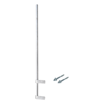 Mástil Liviano de Pared de 1.5 m (Diam. 1-1/4\") con Cejas de Fijación  Soldadas, ¡No se gira! Incluye Taquetes para instalación.