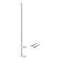 Mástil Liviano de Pared de 1.5 m (Diam. 1-1/4\") con Cejas de Fijación  Soldadas, ¡No se gira! Incluye Taquetes para instalación.