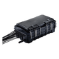 Caja de Distribución de Fibra Óptica para 24 Empalmes, con 16 acopladores SC/APC simplex, Exterior IP65, Color Negro