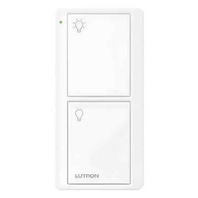 Control remoto inalámbrico Pico de 2 botones para encender y apagar luces, usable como control de mano o de pared, compatible con Caseta Wireless, RadioRA 2 y HomeWorks QS