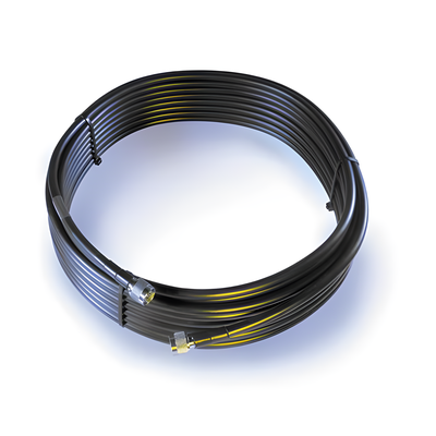 Jumper Coaxial con Cable Wilson-400 | Conector N Macho en los Extremos | 22.86 Metros (75 Pies) de Longitud.