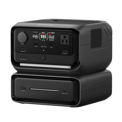 EcoFlow River 3 Plus | Estación de Energía Portátil 572Wh Litio LFP / 4 AC 800W (Max. 1600W) / 1 USB-C 100W / 3 USB -A 12W / Cargador de Coche 10A, 126W Max. / Conectividad WiFi y Bluetooth (App) /