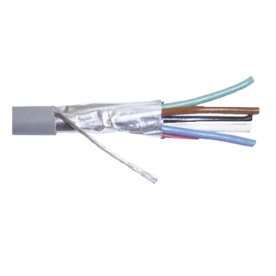 Cable Calibre 22, CMR, 6 Conductores, Blindado, 305 Metros (1000 Pies), Color Gris