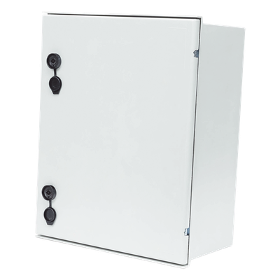Gabinete de Poliéster IP65 Uso en Intemperie (400 x 500 x 200 mm) con Placa Trasera Interior de Plástico (Incluye Chapa y Llave).