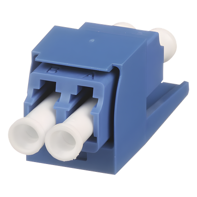Módulo Acoplador LC Duplex, para Fibra Óptica Monomodo OS1/OS2, Tipo Mini-Com, Color Azul