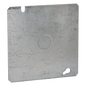Tapa Cuadrada Plana de  Acero Galvanizado con Entrada de 1/2\"  para Caja de 4 11/16\".